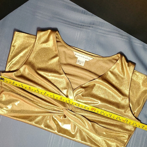 Bianca Nygard Gold Metallic Twist Tank - Size 8 - Picture 10 of 10